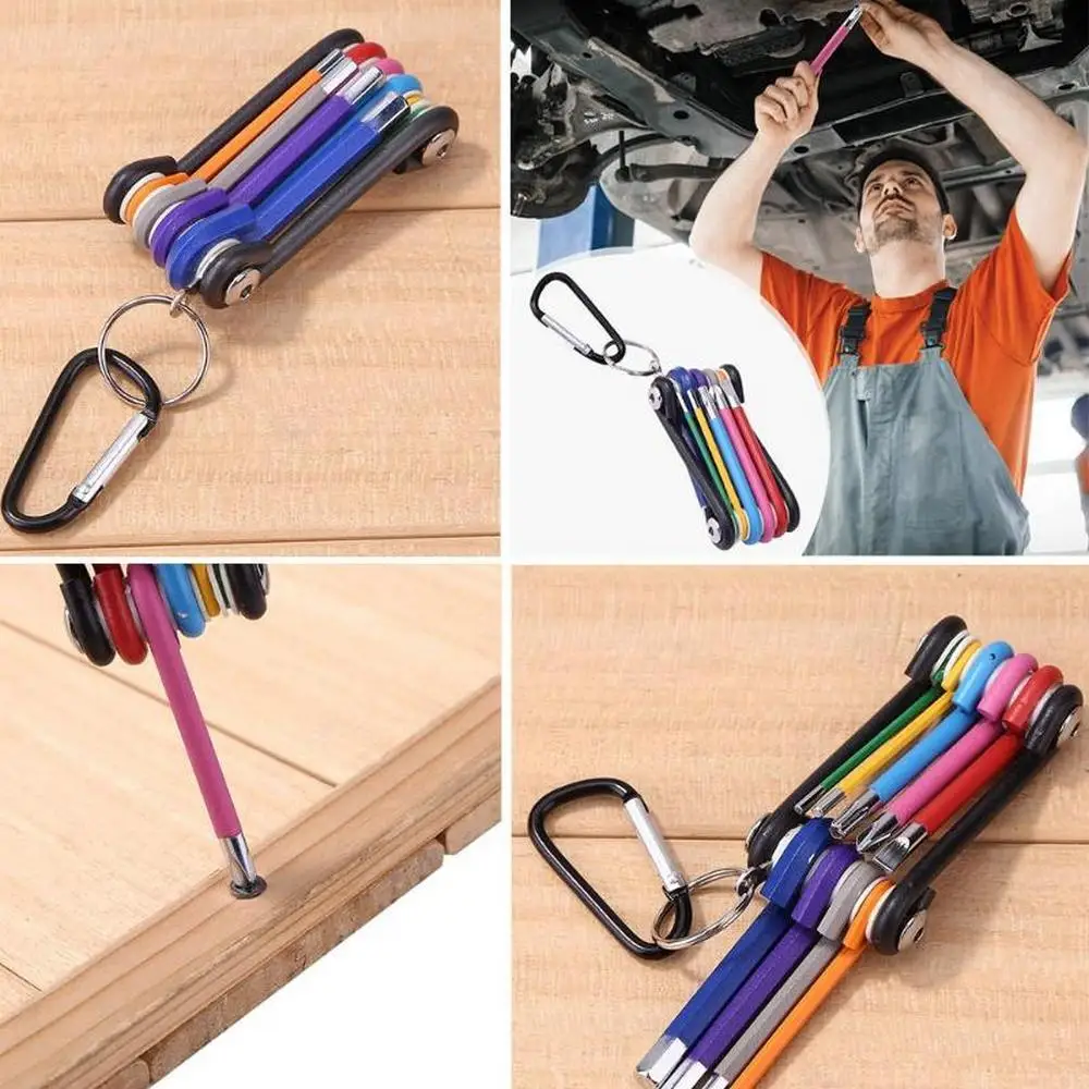 

9Pcs 1.5mm-10mm Color Coded Ball-End Hex Allen Key L Wrench Set Torque Long Metric With Sleeve Hand Tools Bicycle Accessories