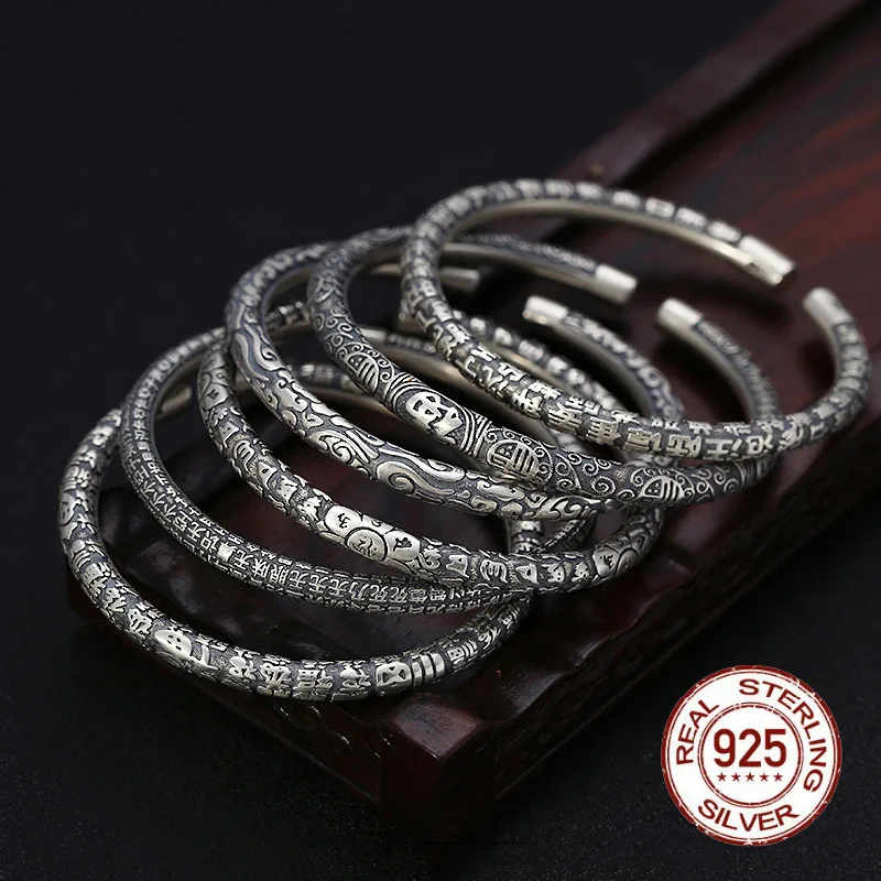 

Women Men Opening Bangle Real 925 sterling silver Thai handmade Big Butterfly Adjustable Bracelet Bangle Fine jewelry Free Ship