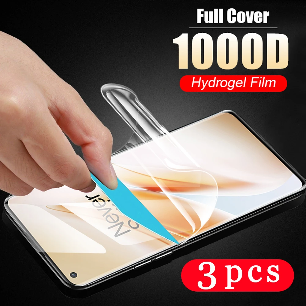 

3Pcs hydrogel film soft full cover for oneplus 8 7 7t pro Z Nord Not Glass smartphone phone screen protector protective film