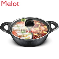 chinese style thickened maifan stone color non stick two flavor hot pot induction cooker for home mandarin duck hot pot