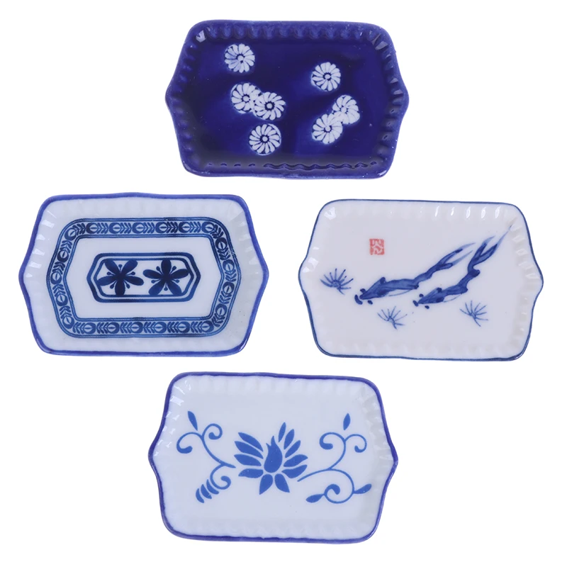 

1PC Dollhouse Mini Ceramics Tableware Plates Tray Doll Food Dishes Kitchen Toy Doll House Accessories Kids gift