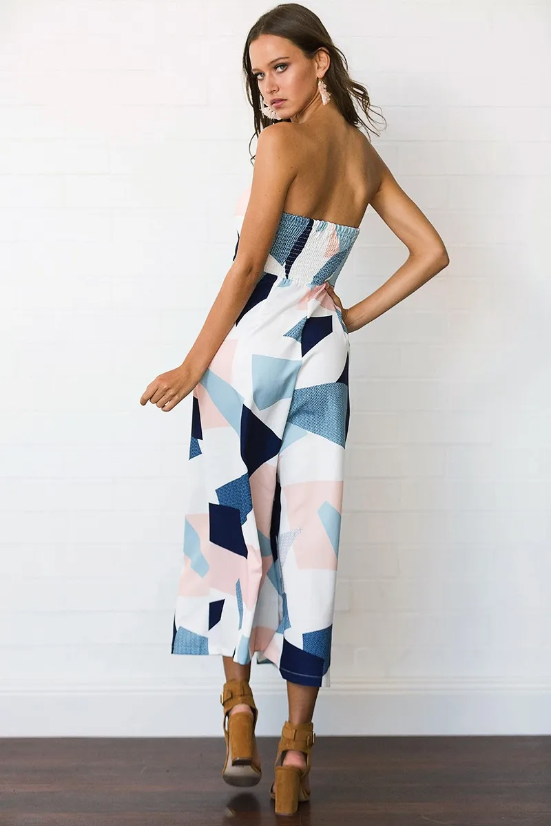 Женский комбинезон с принтом Осенний в европейском стиле разрезом брюки до