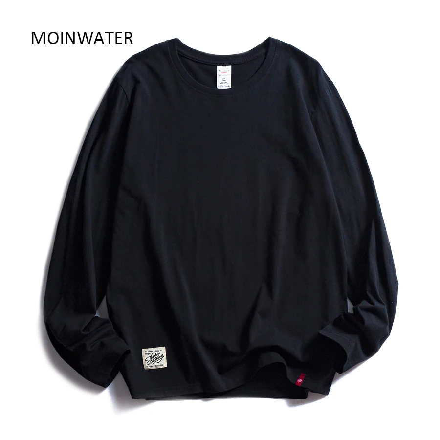 MOINWATER женские футболки с круглым вырезом и длинными рукавами женские белые хлопковые топы женские мягкие повседневные футболки женские черные футболки MLT1901