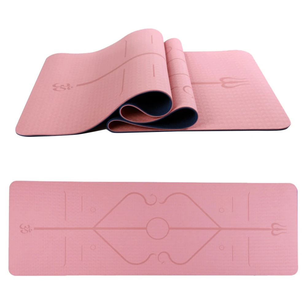 

183 * 61 * 0.6cm TPE Yoga Mat With Position Line Non-Slip Fitness Gym Mat Double Layer Yoga Exercise Pad Beginner Pilates mat