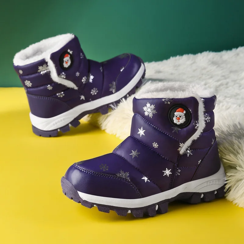 New Winter Children Shoes Kids Snow Boots Anti slip Hiking Boots Girls Boots Plush Boy Warm Shoes Waterproof Kids Cotton Shoes