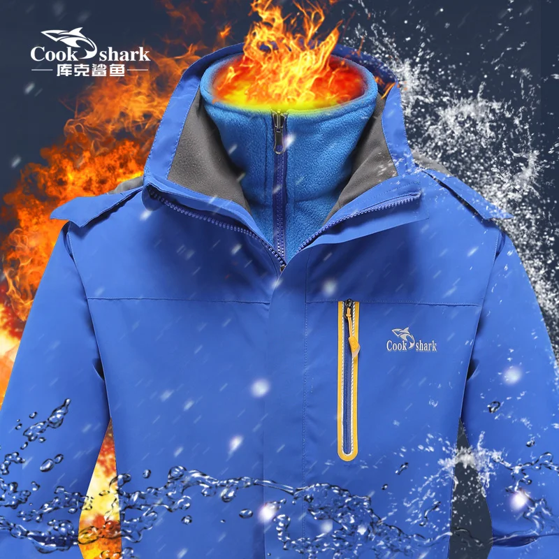 Cook Shark 2020 outdoor jacket men's velvet padded windbreaker men's fashion jacket autumn and winter clothing