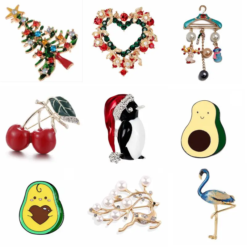 Модные вишневые цветы пчела Фламинго сова брошь воротник штифты корсажа значки