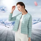 Куртка женская тонкая короткая пуховая, ульсветильник теплый пуховик, верхняя одежда с перьями, Осень-зима