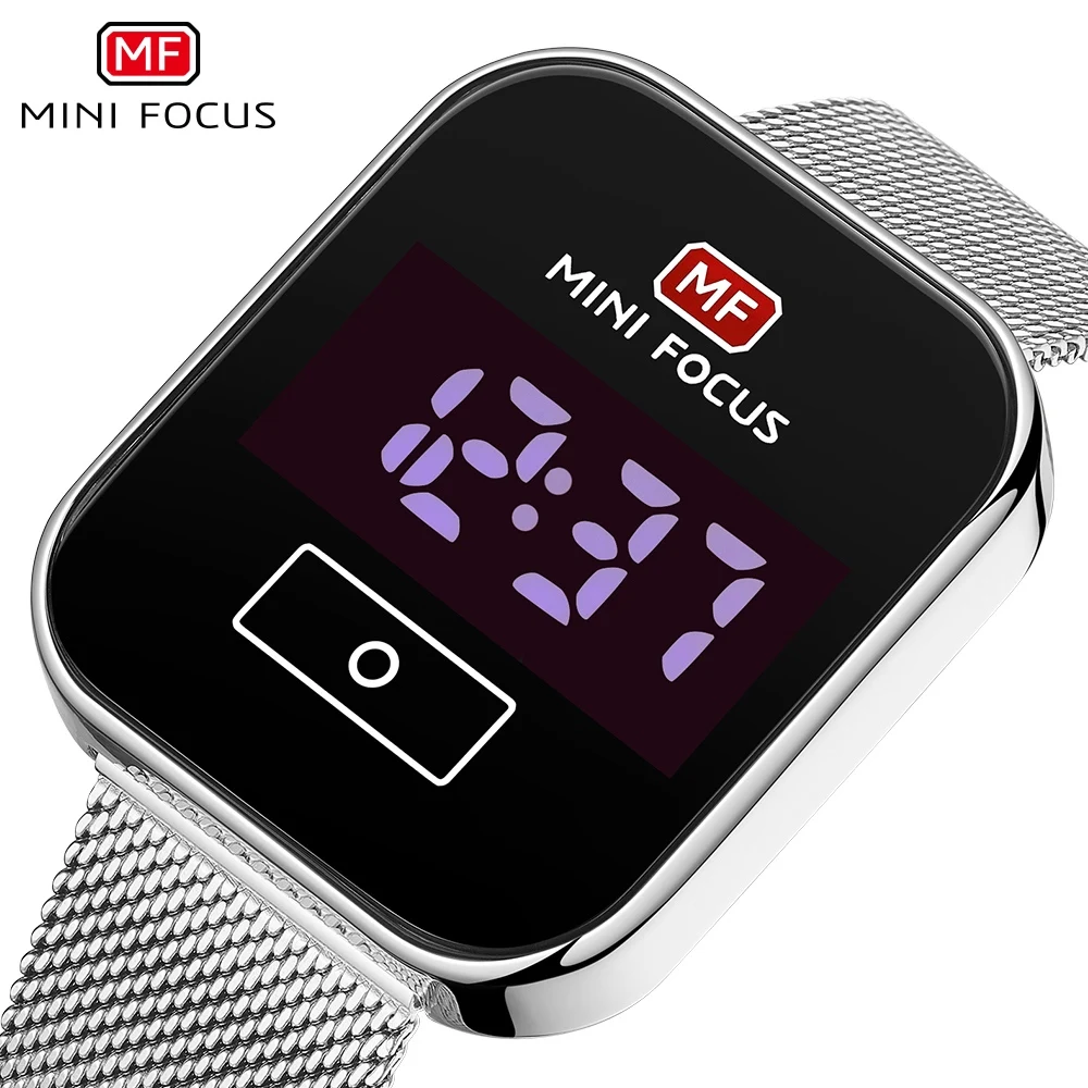 Мужские Цифровые часы MINI FOCUS водонепроницаемые светодиодные с сенсорным экраном