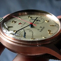 men pilot watch bronze case chronograph clocks aviator timepieces mechanical wristwatch st1901 sapphire glass 40mm size