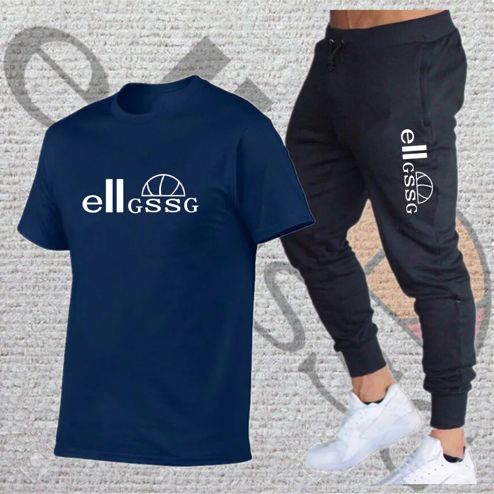 

Spring/Summer Men Casual Fitness Sportswear Men's Jogging T-shirt Short Sleeve Breathable Tracksuit Sportswear and Jogging Pants