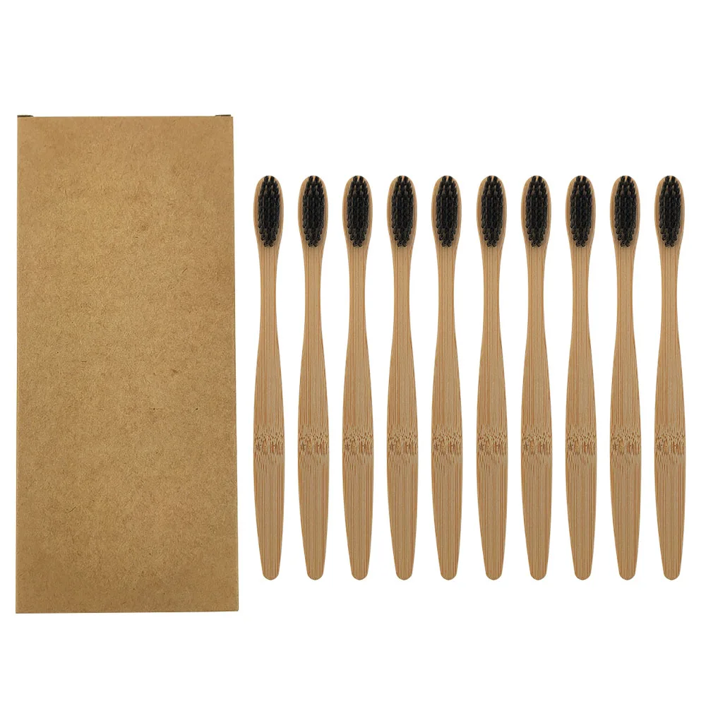 

10PCS Colorful Natural Bamboo Toothbrush Set Soft Bristle Charcoal Teeth Whitening Bamboo Toothbrushes Soft Dental Oral Care