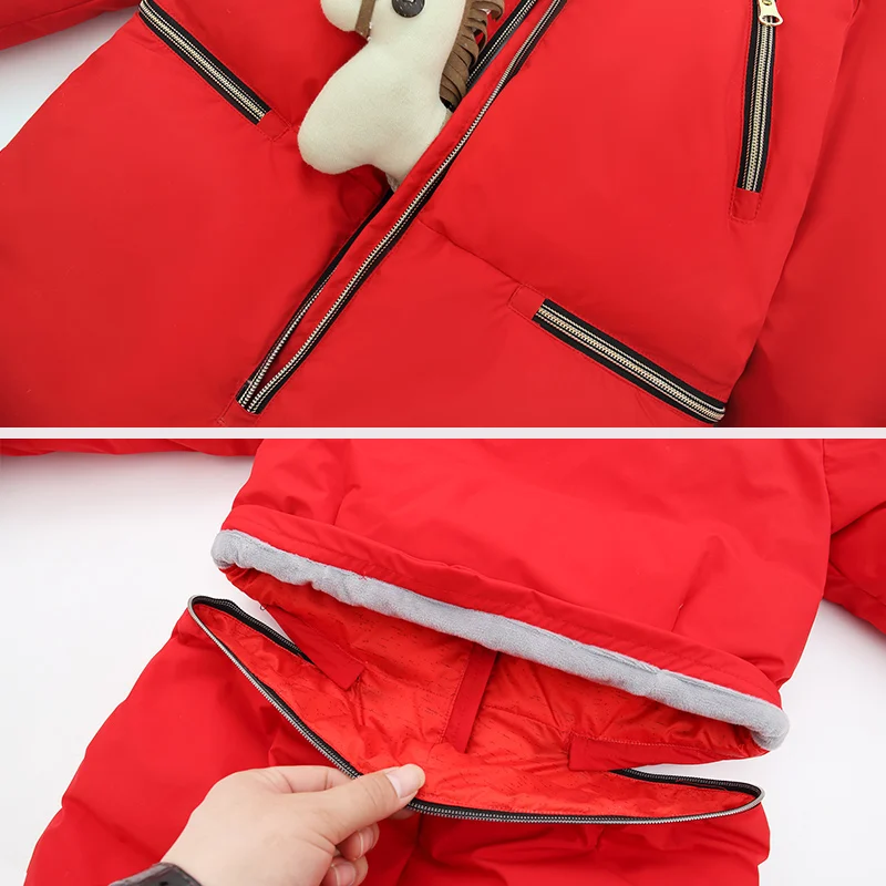 Детский комбинезон большого размера пуховик зимний лыжный для мальчиков теплая