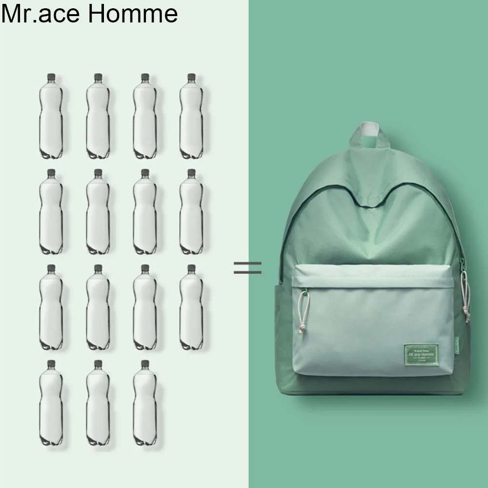Environmentally Friendly Fabrics Made Of Plastic Green Backpack Women Laptop School Backpack Men Travel Bags Boy Waterproof