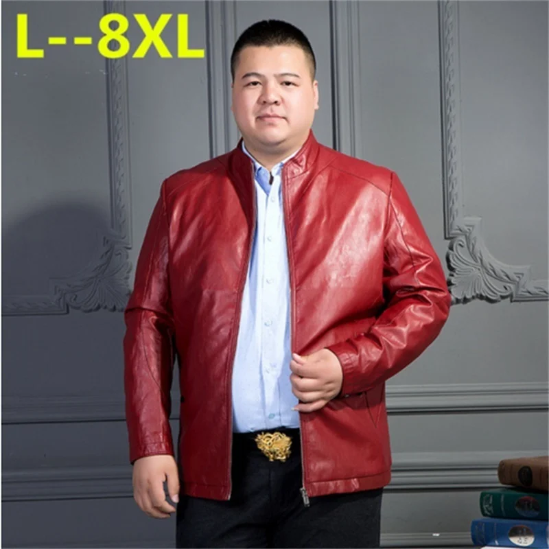 8XL мотоциклетные кожаные куртки мужские однотонные деловые повседневные пальто