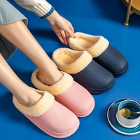 wholesale spot cotton slippers winter waterproof home non slip soft soled shoes for men and women indoor warm month plush tide