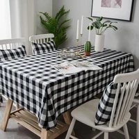 buffalo plaid linens fabric table clothes rectangular tablecloth brithday dining table cloth black white cotton party small