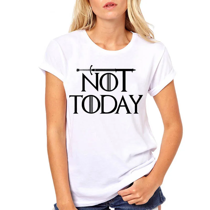 Женская одежда с цветочным принтом Not Today Stark House милым и буквами Футболка Harajuku в