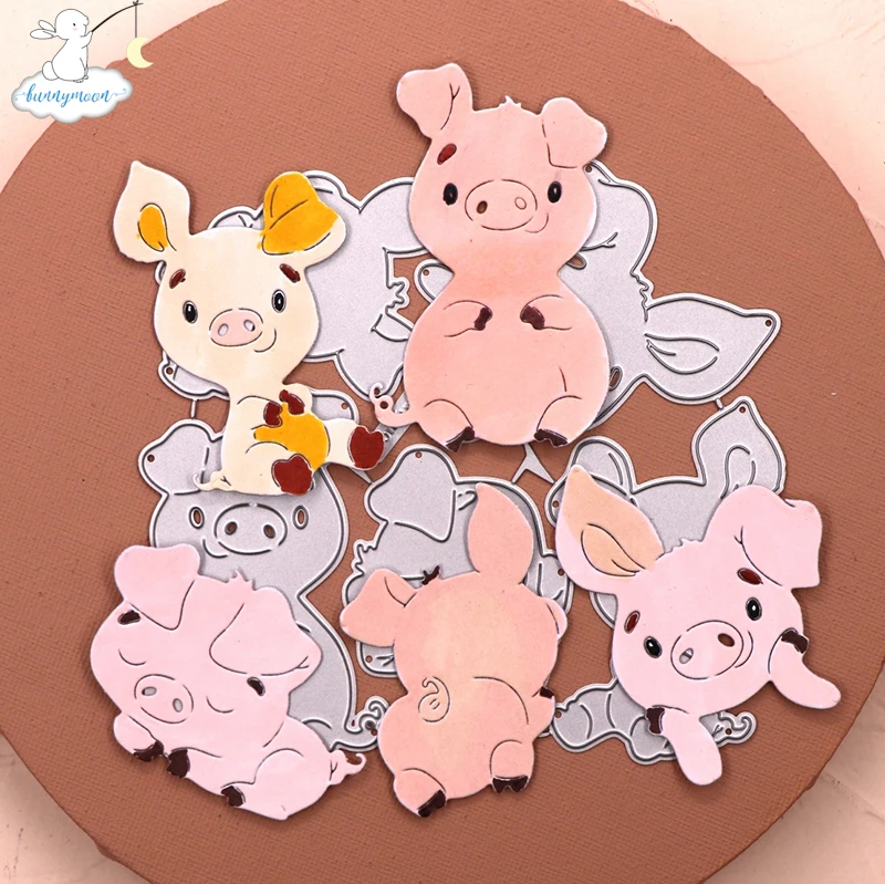 Новое поступление 2020 трафарет Bunnymoon в форме свиней металлические Вырубные штампы