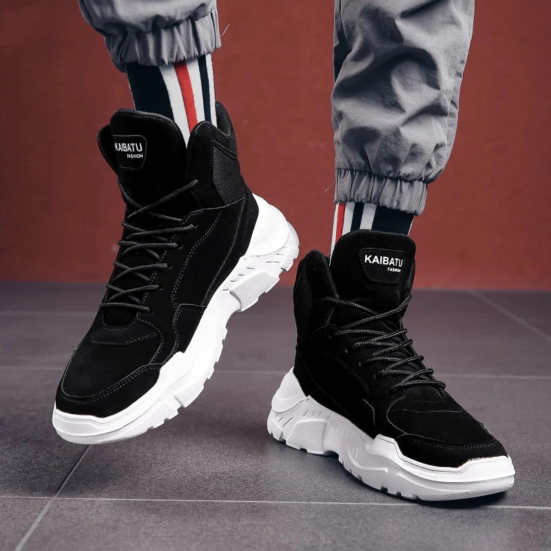 

Men Winter Autumn keep Warm Chunky High Tops Shoes Male Rubber Sole Sneakers Plimsolls Espadrilles Man Super cool Brand Trainers