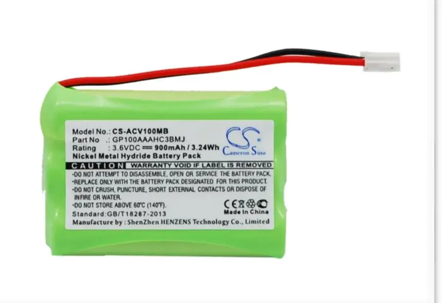 

Cameron Sino 900mAh Battery GP100AAAHC3BMJ for Audioline Baby Care V100, G10221GC001474