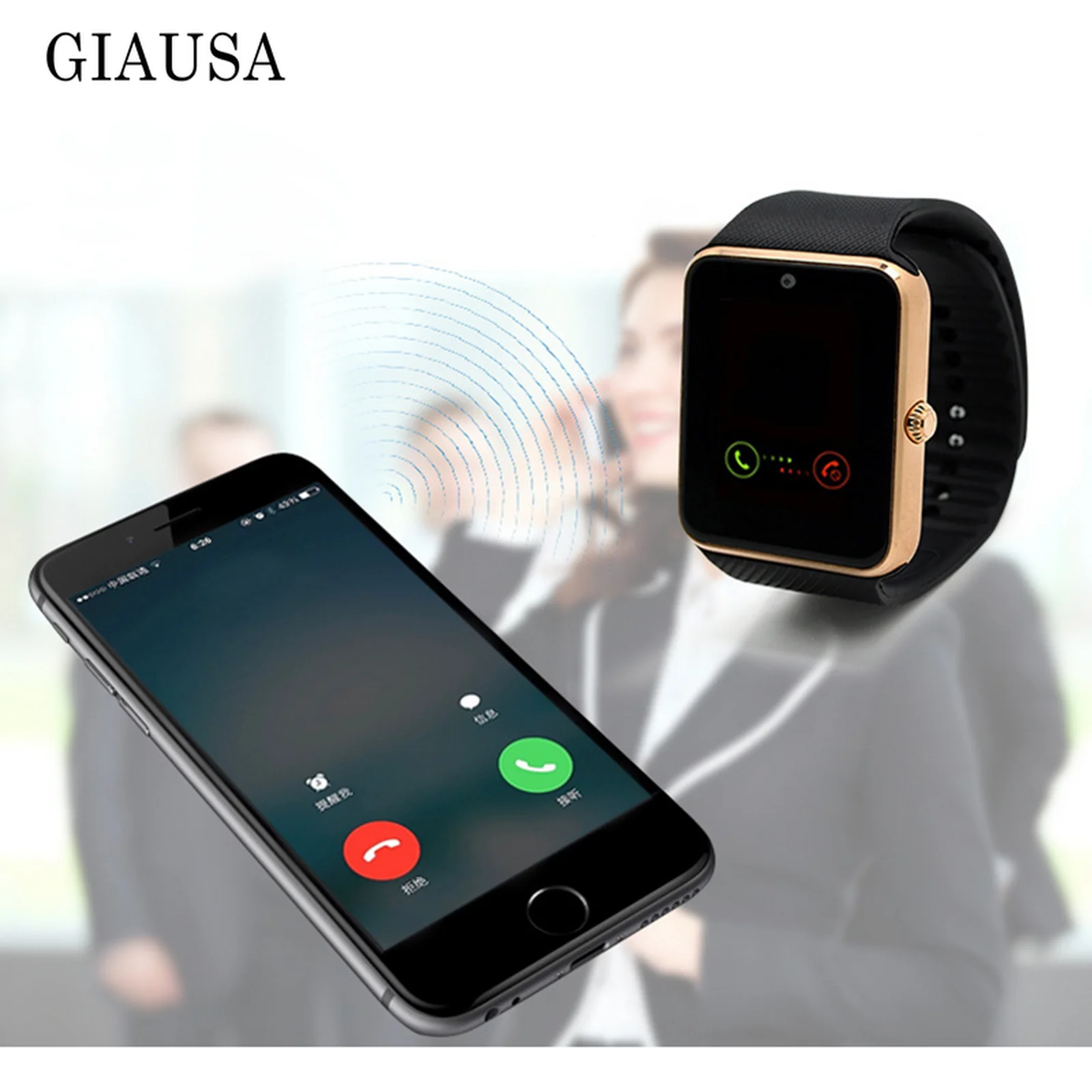 GT08 Bluetooth умные часы, SIM NFC Спорт фитнес-трекер с сенсорным экраном записывает монитор сна для Android IOS смарт часмода Led