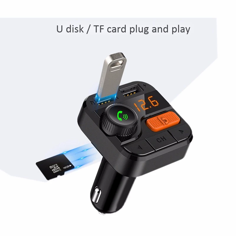 Автомобильный Bluetooth 5 0 беспроводной fm-передатчик воспроизведение голосовой