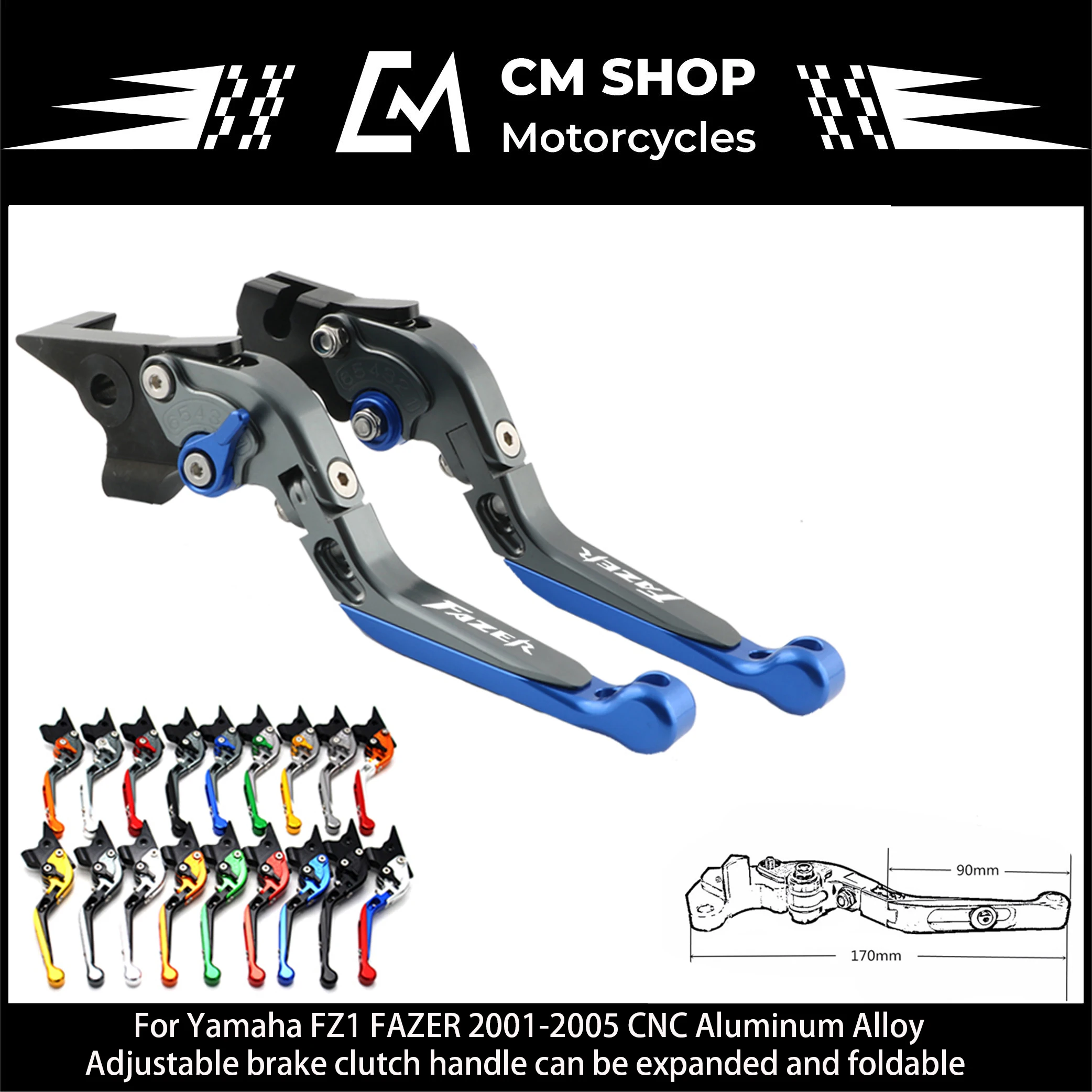 

Logo (Do) of titanium + oro for Yamaha FZ1 DO 2001, 2002, 2003, 2004, 2005 of the motorcycle CNC extensible folding braking ligh