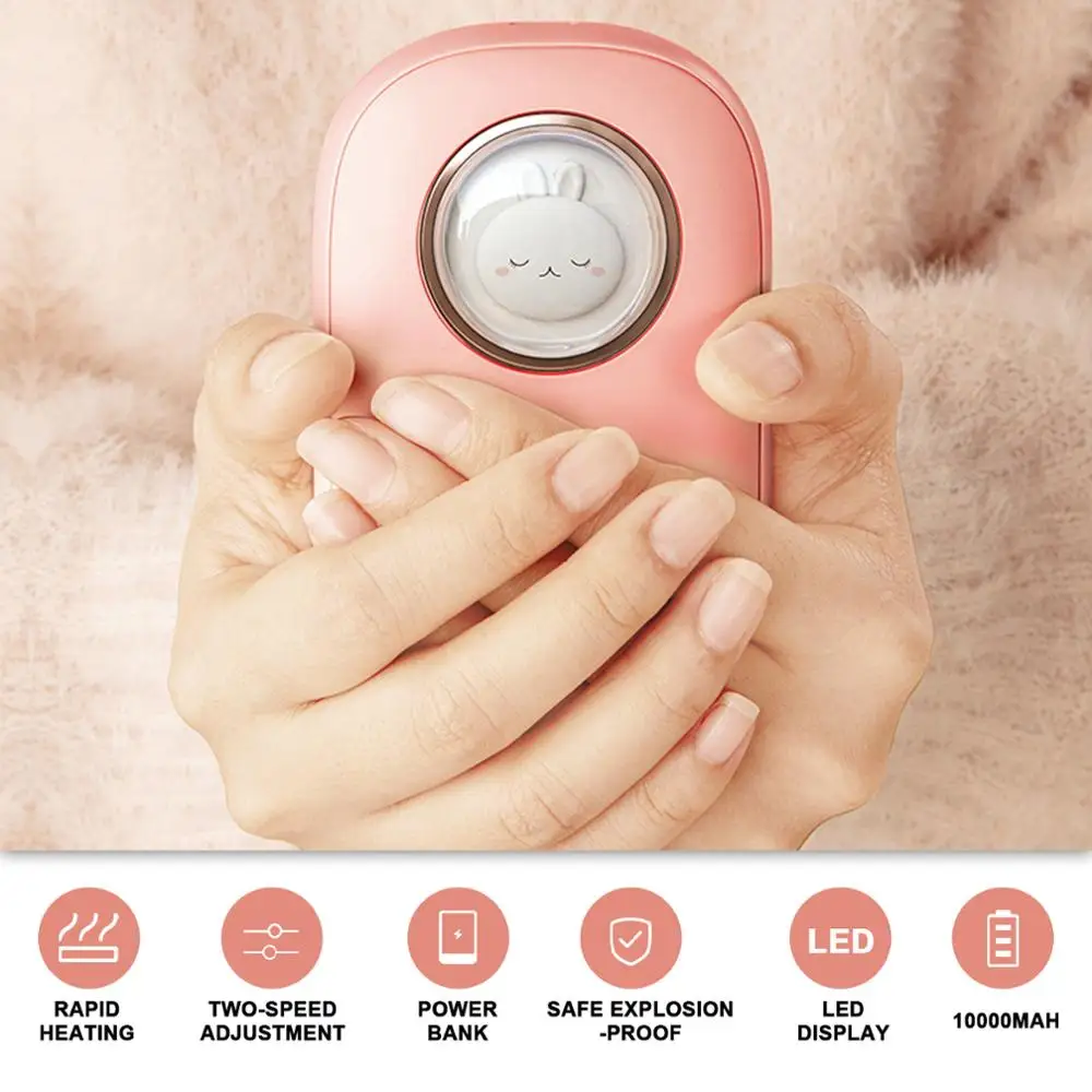 Симпатичный обогреватель для рук с зарядкой от USB цифровой дисплей контроль