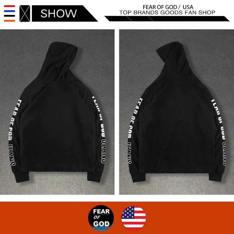 

High street hip hop fashion brand fear of God loose knit Hoodie fog large Hoodie for men and women