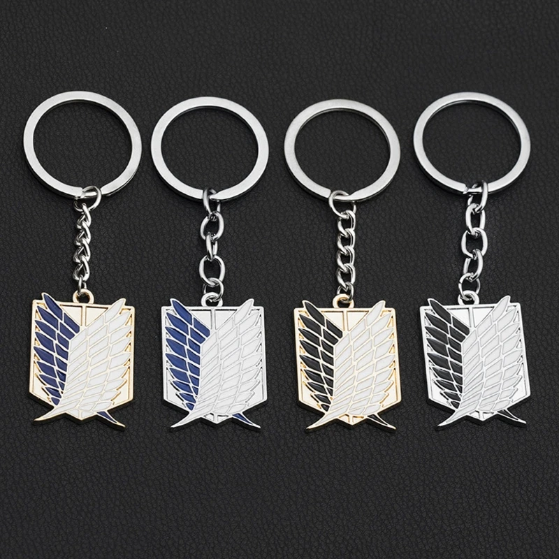 

3PCS Anime Attacks On Titan Scouting Legions Emblem Keychain Wing of Liberty Pendant Keyring Cosplay Unisex Fashion Jewelry