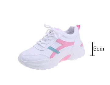 

2020 New White Women Sneakers Fashion Thick Bottom Womens Platform Sneakers Casual Shoes Zapatos De Mujer Chunky Sneakers