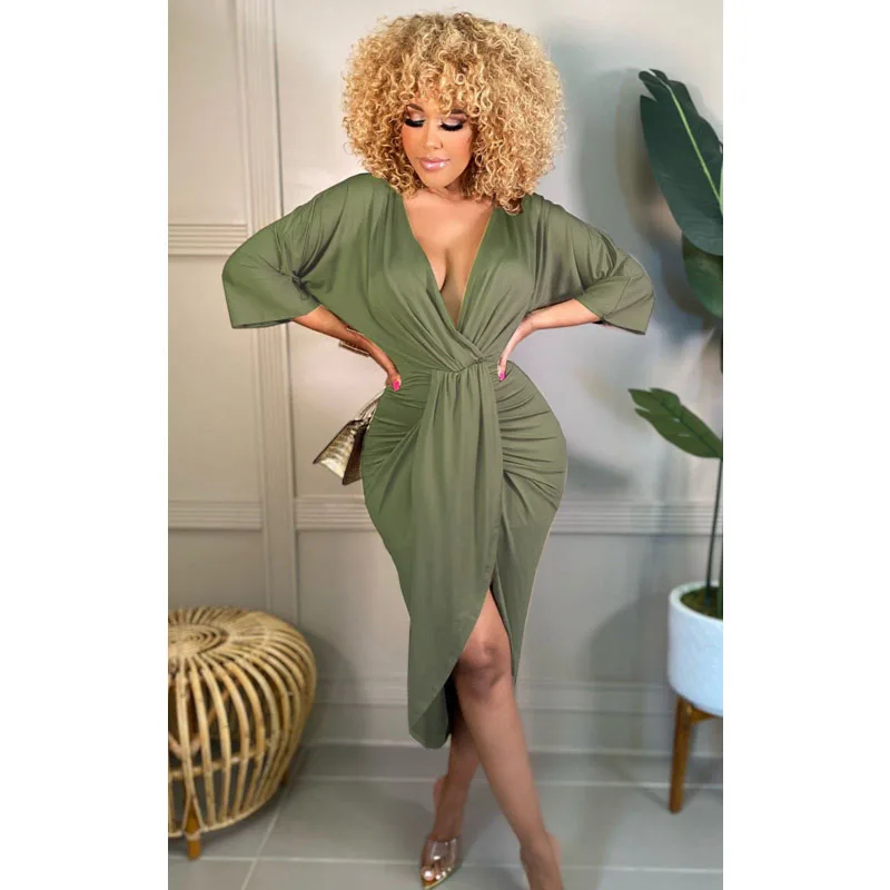 

Fall Folds Long Sleeve Nightclub Sexy Dress Party Dresses for Women Lounge Vacation Club Gothic Clothes Streetwear Wholesale