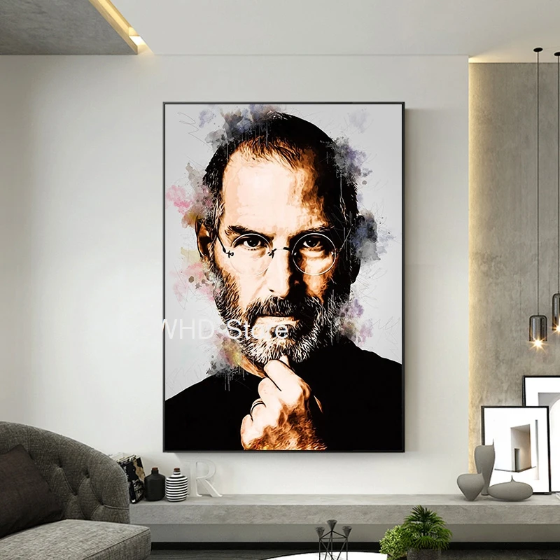 Фото Художественный постер с портретом Стива абстрактная Настенная картина Apple Godfather