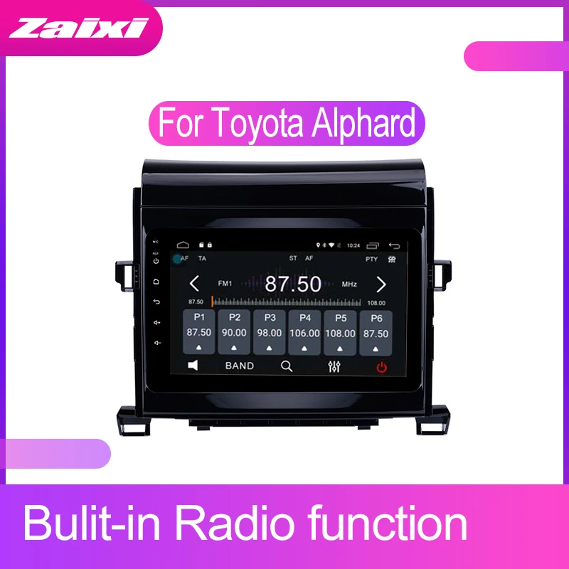 Автомобильная аудиосистема ZaiXi на Android с сенсорным экраном для Toyota Alphard 2007 ~ 2014