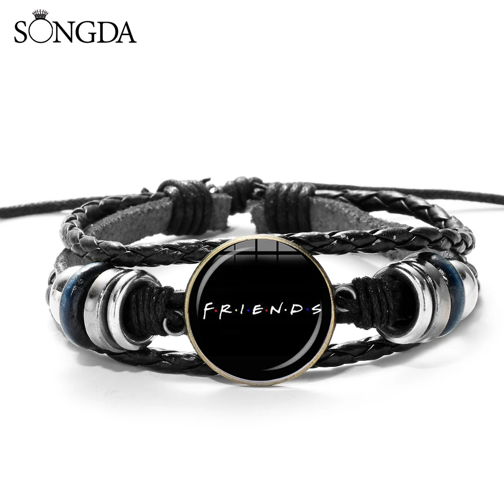 Мультяшный забавный браслет с подвесками друзья ТВ шоу классический черный