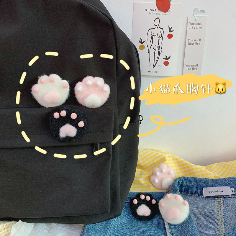 Японская мягкая брошь Кошачий коготь для девушки плюшевая униформы сумки одежды
