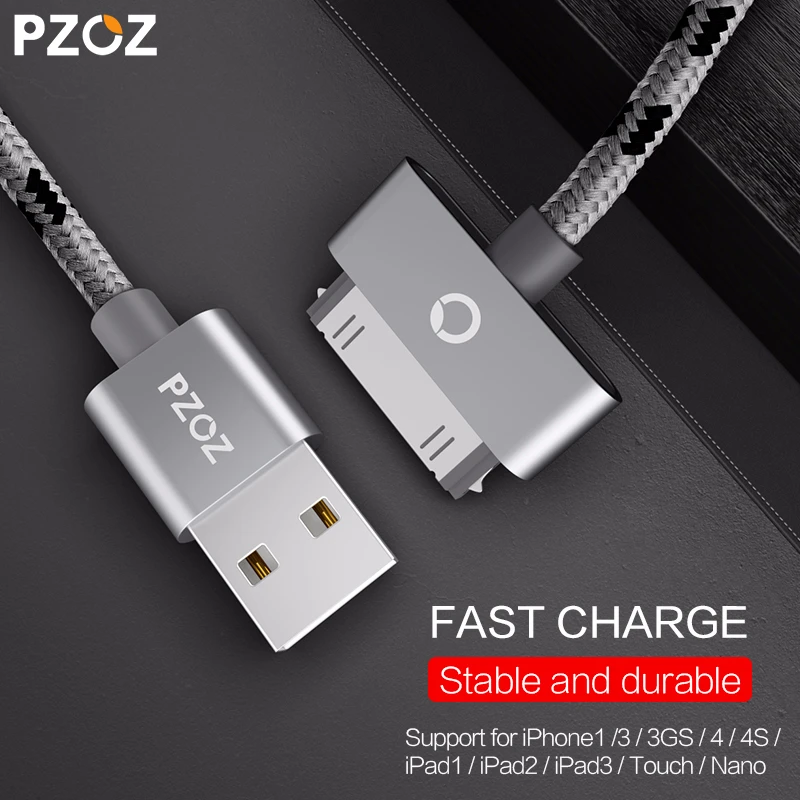 PZOZ USB кабель для быстрой зарядки для iphone 4 s 4s 3g S 3g iPad 1 2 3 iPod Nano itouch 30 Pin зарядное устройство адаптер для синхронизации данных шнур