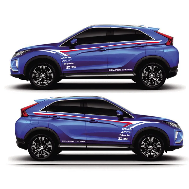 

Автомобильные наклейки для Mitsubishi ECLIPSE CROSS Pajero Outlander Zinger Eclipse, двусторонние спортивные наклейки для кузова