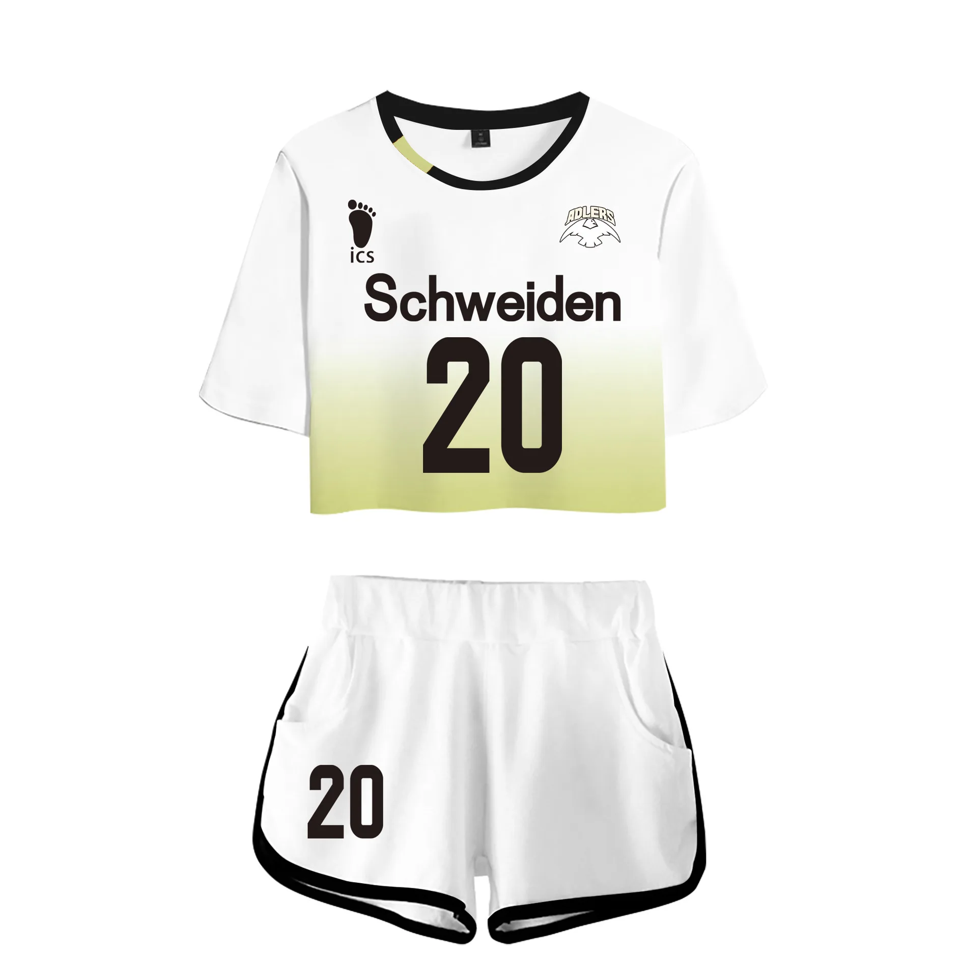 

Anime Haikyuu!!! Schweiden Adlers Hoodie 3d Sweatshirt Midriff Suit Cosplay Costume Jerseys