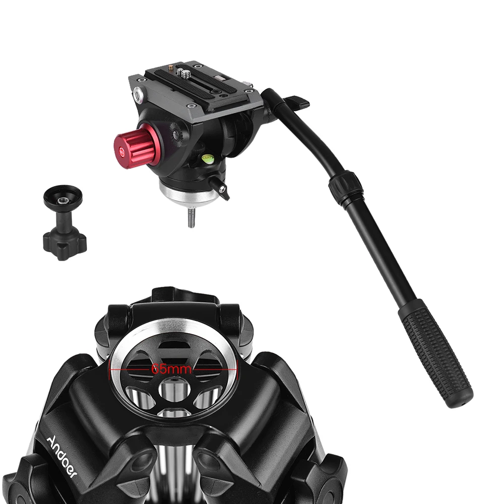 Профессиональный алюминиевый штатив Andoer с жидкостной гидравлической головкой