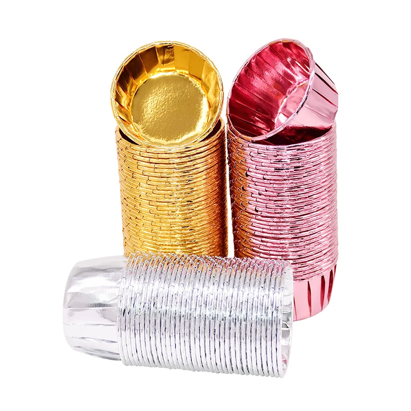 

50pcs Muffin Cupcake Cup Tinfoil Cake Cups Liner Cupcake Case Bakeware Cake Decorating Tools for Home Birthday Party Supplies