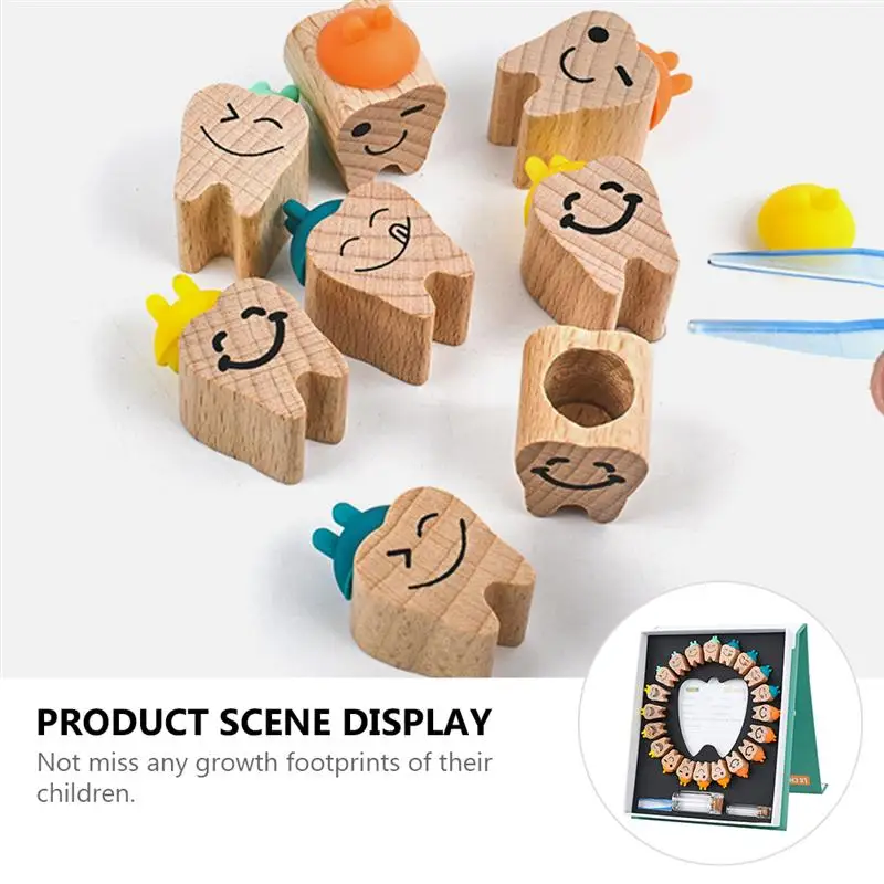 1 Set Wooden Baby Deciduous Tooth Box Preservation Case Gift | Мать и ребенок