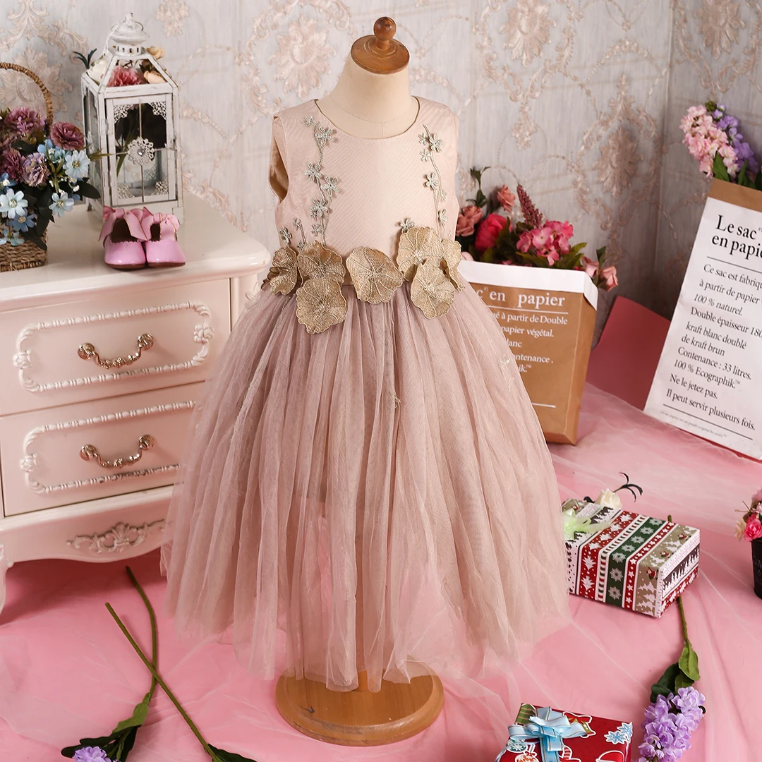 Милые Платья с цветочным узором для девочек на свадьбу Elagant Платье принцессы