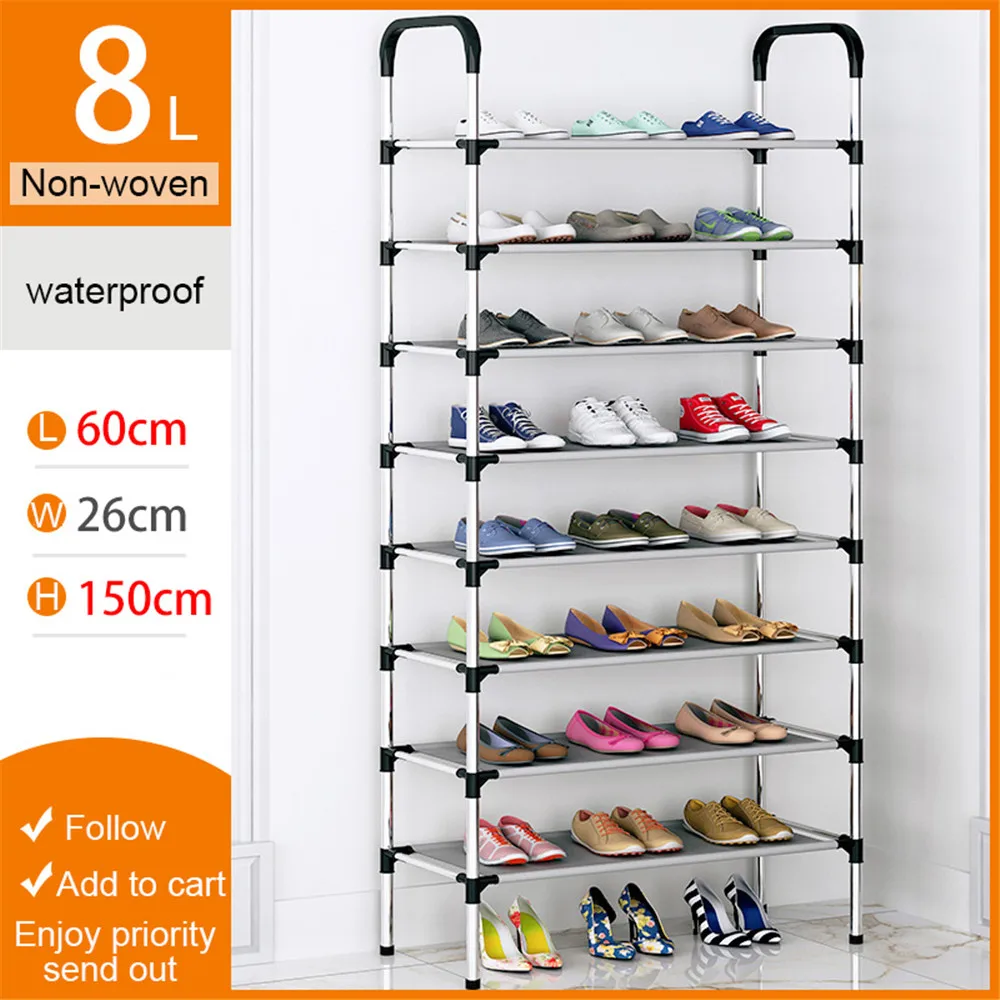 

New Simple 3-5 Layers Non-woven with Handle Shoe Rack Fabric Dustproof Cabinet Organizer Holder DIY Foldable Stand Shoes Shelf