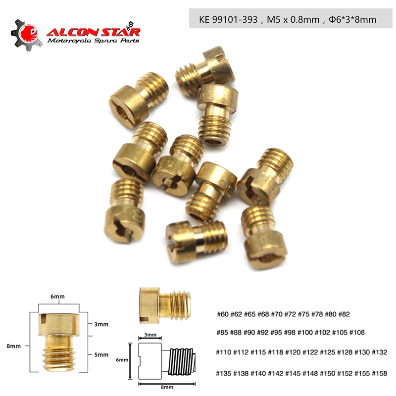 Alconsta комплект из 10 штук M5 Thread 6 мм Основной для мотоцикла KE 99101 393 карбюратора Keihin OKO