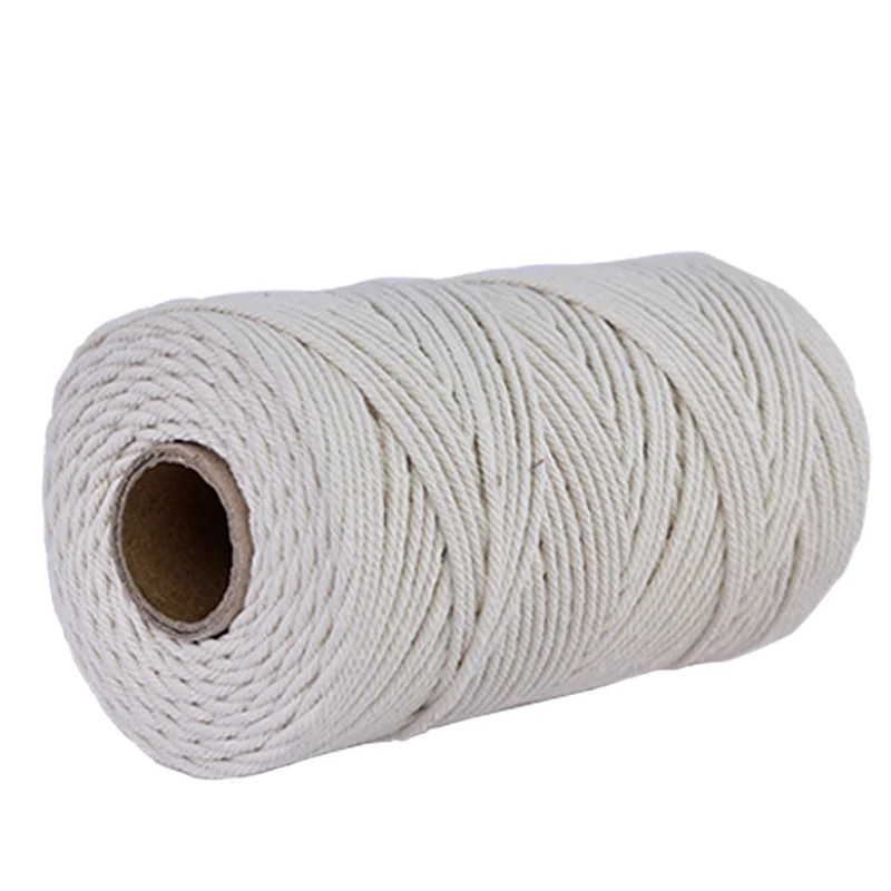 110 Ярд 3 мм макраме шнур хлопка красочные веревки бежевый витой ремесла Сделай Сам