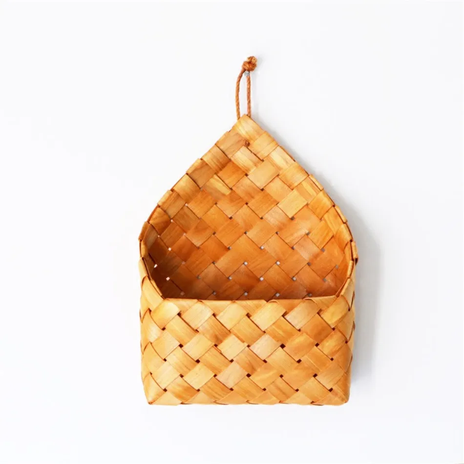 Настенный Природные плетеная корзина для цветов цветочный горшок корзины из