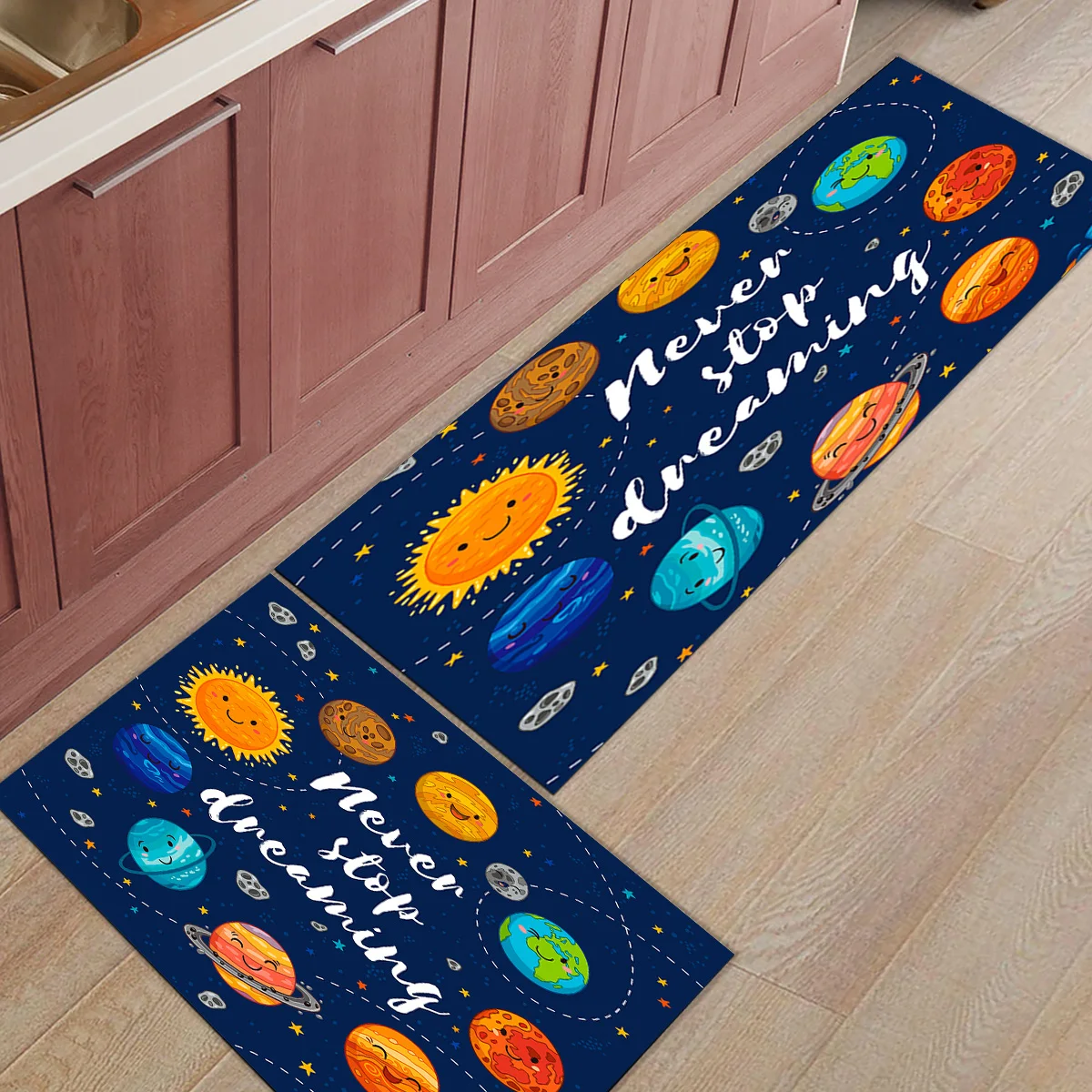 2 шт. Коврики для кухни с рисунком из мультфильма &quotПланета&quot коврики входа в