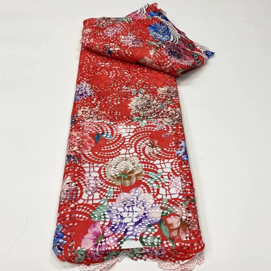 

Latest African Cord Laces 2021 High Quality French Milk Silk Guipure Lace Fabric Embroidery With Sequins For Wedding JYS41